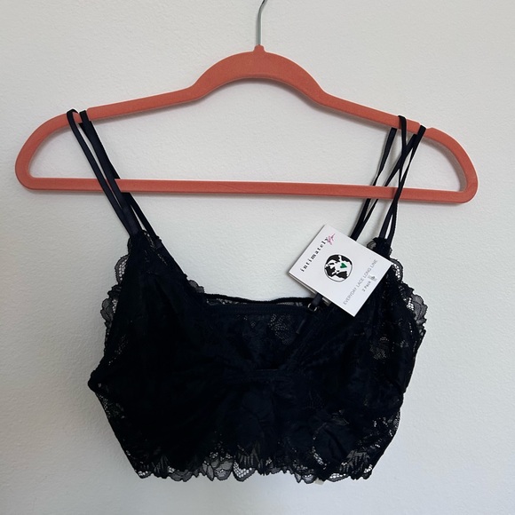Free People 2 Pack Lace Longline Bralette in Black Combo Sz. S NWT Boho Festival - Picture 6 of 11